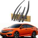 Rain Guards Compatible with Honda Civic Sedan LX Sport Touring EX-L 2016 2017 2018 2019 2020 2021, Durable Tape-on 2016-2021 Civic Side Window Rain Guard, Window Deflectors 6 PCS