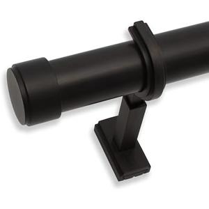 BlastHome® Non-Adjustable Luxury Curtain Rods for Windows, 1 ¼” Rod Set, 11 foot Fixed Length (Three Rods Connect for a Seamless Look), Brushed Dark Brown