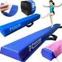 6FT/9FT Folding Balance Beam for Kids ages 3-15- Foldable Gymnastics Floor Beam,Anti-Slip ,Carrying Bag, Faux Suede Covered,EVA foam,Gymnastics Equipment for Kids Training At Home,School,Gym Center (Blue)