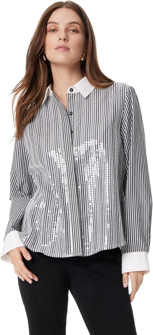 Sam Edelman Women's Astrid Oversized Button Down Shirt Standard, XL