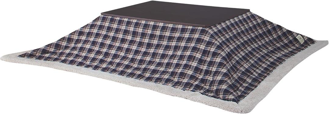 AZUMAYA KK-104BL Kotatsu Futon Comforter Rectangle Shape W90.0 x D75.0 Inches, Polyester Fabric Material, Home and Living, Navy Checked Design, This Order Comes only Futon Comforter