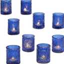36pcs Blue Votive Candle Holders, Tea Light Candle Holders for Wedding Shower, Party, Home Decor, Glass Candle Holder, Blue Votives for WeddingTable Centerpiece Gifts