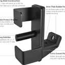 J Hooks for 2" x 2" Power Rack, Rubber Pad J-Hook for Power Cage, Bottom Reinforced Steel J Cups for Squat Rack, Heavy Duty Barbell Holder, Black
