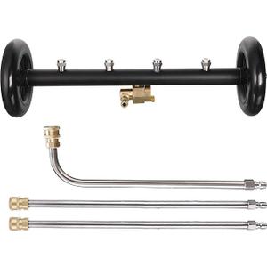 Tool Daily DualFunction Undercarriage Cleaner,Surface Cleaner for Pressure Washer, 16 Inch, Underbody Car Wash Water Broom with 3 Pieces Extension Wand, 4000 PSI