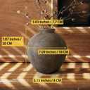 Rustic Ceramic Vase, 7.87 Inch Brown Farmhouse Flower Vases for Home Decor, Handmade Pottery Vase for Centerpieces & Table Decorations, Living Room & Entryway Decor