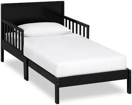 Dream On Me Brookside Toddler Bed In Black, Greenguard Gold Certified, JPMA Certified, Low To Floor Design, Non-Toxic Finish, Safety Rails, Made Of Pinewood , DAMAGE 1PC