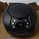 GPX, Inc. Portable Top-Loading CD Boombox with AM/FM Radio and 3.5mm Line in for MP3 Device - Black (Pack of 1)