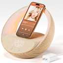 Bluetooth Speaker, 15W Fast Wireless Charging for Bedroom, Adjustable LED Night Light, 10W Portable Wireless Audio, Bluetooth 5.3 Speakers Wireless for iPhone, Gifts for Teenage Girls Mom