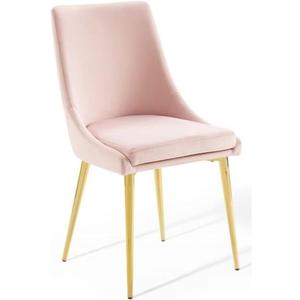 Modway Viscount Modern Accent Performance Velvet Dining Chair, Pink