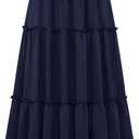 Arolina Women's Summer Maxi Skirt Trendy High Waist Pleated Ruffle Long Skirts Flowy Beach Boho Skirt Dress with Pockets L