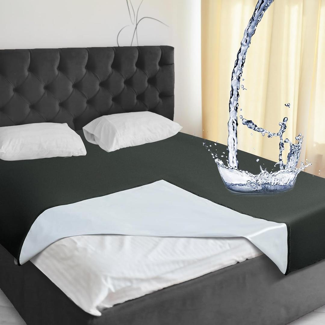 Waterproof Bed Blanket Throw Size 55'' x 78'' Black Polyester, TPU Waterproof Film Mattress Protector Mat with Storage Bag for Bed Cover Waterproof Bed Blanket Throw Size 55'' x 78'' Black Polyester, TPU Waterproof Film Mattress Protector Mat with Storage Bag for Bed Cover