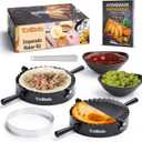 Tortillada Large Empanada Maker Mold Kit (6 Inch) / Set of 7 pieces incl. Recipe Book, Ceramic Dip Bowls, Cookie Cutter, Knife