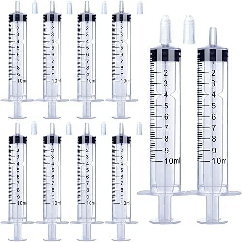 19 Pack 10ml Syringe for Liquid, Oral, Scientific Labs, Measurement, Dispensing, with Cap, 10cc Syringes