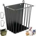 LUAVIARU Upgrades Rabbit Hay Feeder - Guinea Pig Hay Feeder - Metal Frame Hay Rack with Adjustable Hook - Less Wasted - for Guinea Pigs - Chinchilla Bunny Cage Accessories - Bunny Feeder