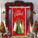 Christmas Door Cover Xmas Tree Snowflake Merry Christmas Front Door Porch Cover Banners for Winter Xmas New Year Holiday Party Decor 70.8 x 35.4 Inch