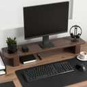 Dual Monitor Stand Riser, Wood Computer Monitor Stand No Assembly Required Exquisite Monitor Stand for Computer Laptop Printer TV