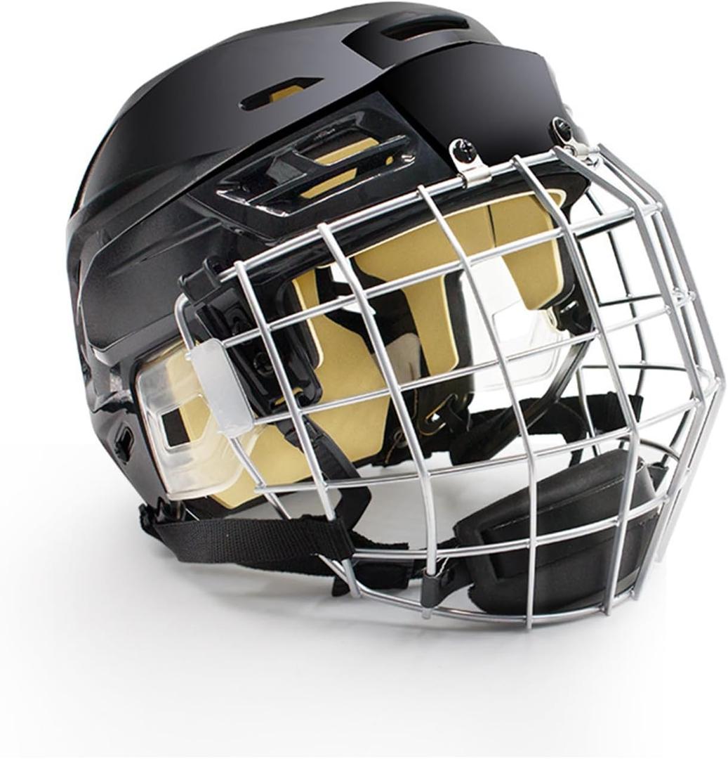 Breathable Ice Hockey Helmet with Protective Cage, Impact Resistant Hockey Head Gear for Youth & Adult, X-Large