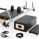 Merrithew at Home SPX Reformer Package with Reformer Box, Footstrap, Padded Platform Extender, and Metal Roll-up Pole Pilates Workouts at Home