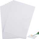 Qilery 8 Pcs High Temperature Gasket Paper 1/8" Thick Exhaust Gasket Material White Sheet for Wood Stove Pellet Stove Boiler Furnaces Kiln Forge Microwave Insulation Fireplace DIY