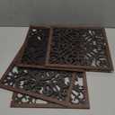 Tatuo 4 Pcs Wood Art Wall Decor Farmhouse Decorative Wood Panels Modern Wall Decor for Living Room Home Kitchen Dining Room(Square,Dark Brown, Black)