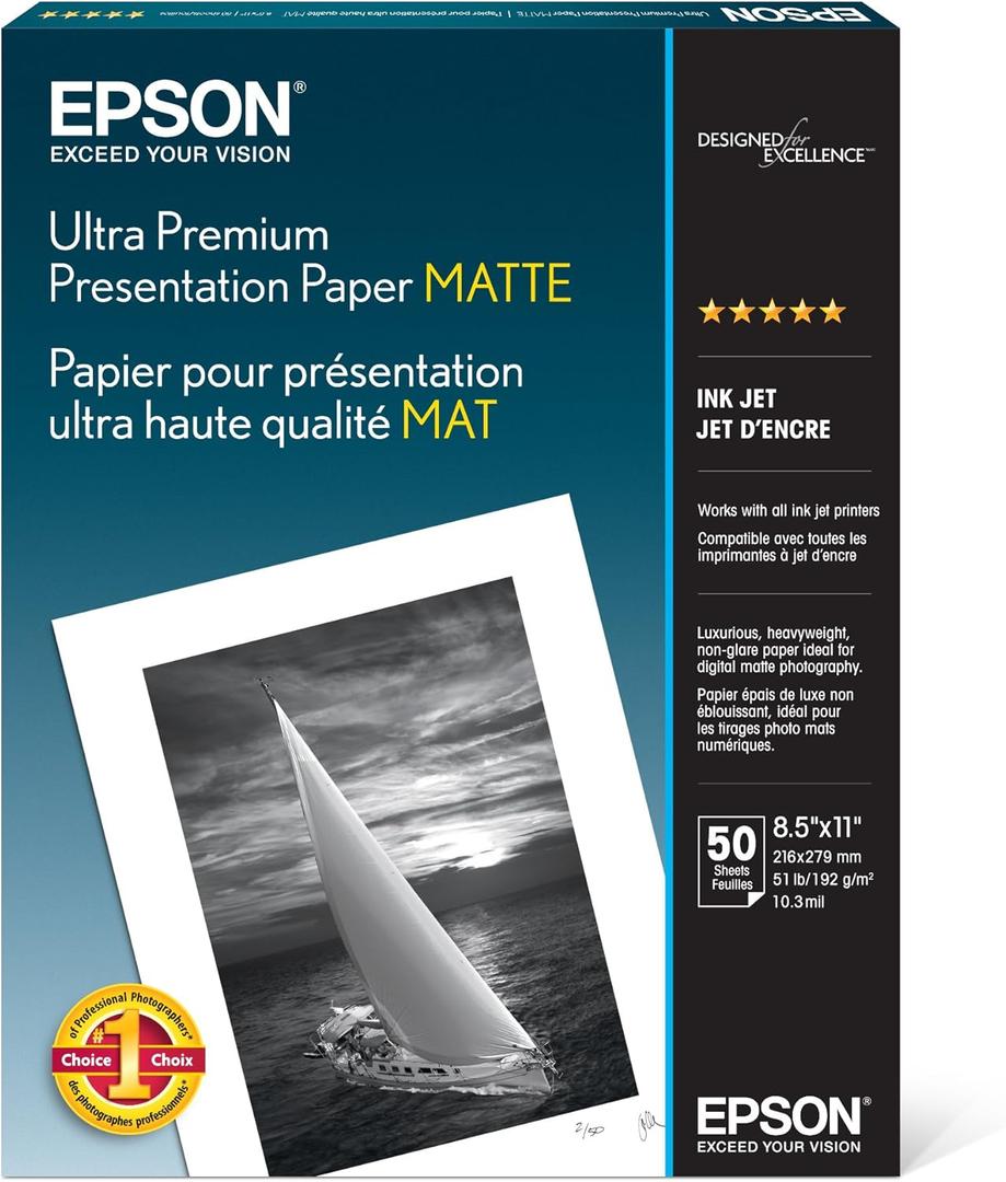 Epson Ultra Premium Matte Presentation Paper (8.5x11 Seychelles)