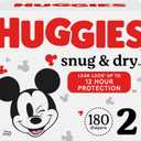 Huggies Snug & Dry Disposable Baby Diapers, Size 2, 180 Count