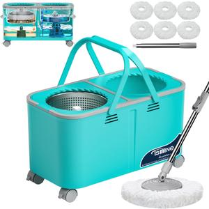 RinseWise Easy-Use Gen 2 Mop Bucket, Clean/Dirty Water Separation, Blue