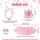 Dog Birthday Outfit Pink Tutu Dogs Birthday Party Supplies Dog Birthday Hat Necklace and Bowtie Hairpin for Dogs (16-23 inch Wrist)