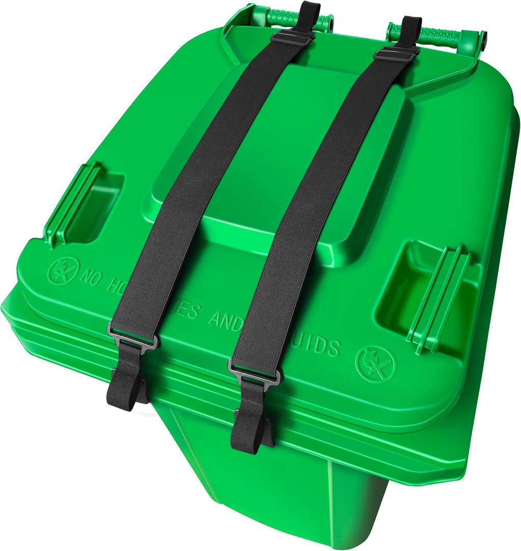 2 PCS Adjustable Double Claw Trash Can Lock Strap to Prevent Raccoons, Dogs, Mice and Other Small Animals From Rummaging, Garbage Can Lid Lock Keeps Lid Securely in Place in Strong Winds
