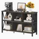 FATORRI Rustic 6 Cube Storage Organizer with Shelf, Wood and Metal Cubby Bookcase, Industrial Horizontal Bookshelf for Living Room, Home Office (Walnut Brown, 47 Inch) 