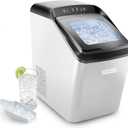 Iceman Countertop Nugget Ice Maker  Pebble Ice Machine, Soft Chewable Pellets in 20 Min, 26Lbs/24H, 3lb. Capacity, Waterline-Compatible, Self-Cleaning, Stainless-Steel + Scoop