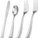 Liacere 200Pcs Silver Plastic Cutlery-Silver Plastic Silverware- Disposable Plastic Silverware - 100 Silver Forks, 50 Silver Spoons, 50 Silver Knives Perfect for WeddingValentine's Day