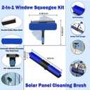 30FT Reach Solar Panel Cleaning Brush Kit with 5-24FT Telescoping Pole, 40FT Hose, 20" Water Fed Brush, Soap Dispenser, Cobweb Duster, Squeegee & High Ceiling Duster for Roof, RV, Gutter, Boat, Deck