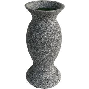 Resin Cemetery Vase Grave Decorations Floral Holder for Fresh or Artificial Flowers with Floral Foam and Long Metal Spike Memorial Gift (C-7 Grey)
