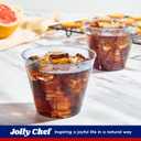 JOLLY CHEF 100 Pack 9 oz Blue Plastic Cups, Disposable Cups Tumblers, Elegant Blue Glitter Party Glasses for Wedding, Thanksgiving Day, Christmas Halloween, 100 Count