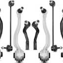 A-Premium Set of 8, Front Upper & Lower Rearward Control Arm, Sway Bar Link, Outer Tie Rod End, Compatible with Mercedes-Benz - 01-09- C230 C240 C280 C320 C350 CLK320 CLK350 CLK500 CLK550 CLK55 AMG
