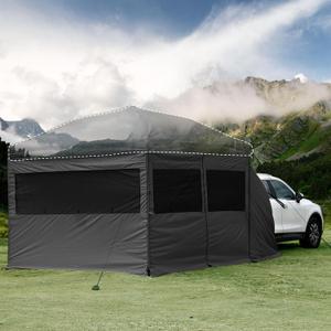 KAMPKEEPER 5pcs Sidewalls for 10X10 Commercial Instant Canopy Tent, Converts Canopy into Tent for Camping with Removable SUV Tailgate - Black (Canopy Pole/Shelter NOT Included)
