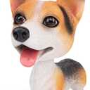 Bobble Head Dogs Car Dash Ornament Resin Cute Shaking Head Dog Figurine Nodding Puppy Decoration for Car Interior, Home & Office Desktop (Corgi Black)
