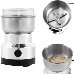 Coffee Grinder, Electric Automatic Grinder with 4 Stainless Steel Blades 300ml Coffee Mill Grinder One Button Use Coffee Bean Portable Electric for Rice Seeds