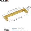 Haidms 30 Pack | 5 Inch Gold Cabinet Handles Brushed Gold Drawer Pulls Stainless Steel Cabinet Hardware Square Bar Modern Cabinet Handles for Kitchen Bathroom Cupboard