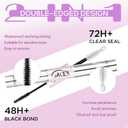GAQQI Lash Bond and Seal + Remover 3 in 1 Set, 10ml Lash Cluster Glue Waterproof for Eyelash Clusters, 5ml Eyelash Remover Gentle Formula, Strong Hold for 72H+