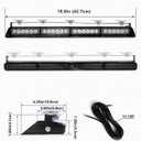 HLauto 6Z4J Emergency Dash Strobe Lights: 2x16.8 inch Blue White Safety Lights, 48 LED Flashing Warning Hazard Interior Windshield Visor Traffic Light Bar for Trucks, Construction Vehicles