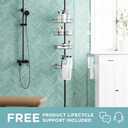 Zenna Home Tension Pole Shower Caddy Corner Organizer, Adjustable Standing Shower Caddy with 4 Baskets, Rust Resistant Bathroom Tension Rod Organizer, 60 to 97 Inch, Matte Black