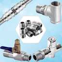 10 Pack Shower Hose Extension Connector Kit,1/2 to 1/2 Shower Hose Adapter,Applied to Connect Two Hoses, Includes Rubber Washers and 2 Plumber's Tapes for Leakproof Extension,304 Solid Stainless Steel