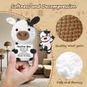 Guokoko Mini Positive Crochet Cow Gifts for Women Men Friends, Inspirational Emotional Support Stuffed Animal Handmade Crochet Cows Gifts for Coworker Friend Birthday Party Decorations
