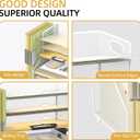 SUPEASY Desk Organizer with File Holder, 5-Tier Mesh Paper Letter Tray with Magazine Holder, Desktop Organizer and Storage for Desk Accessories Office Supplies, White