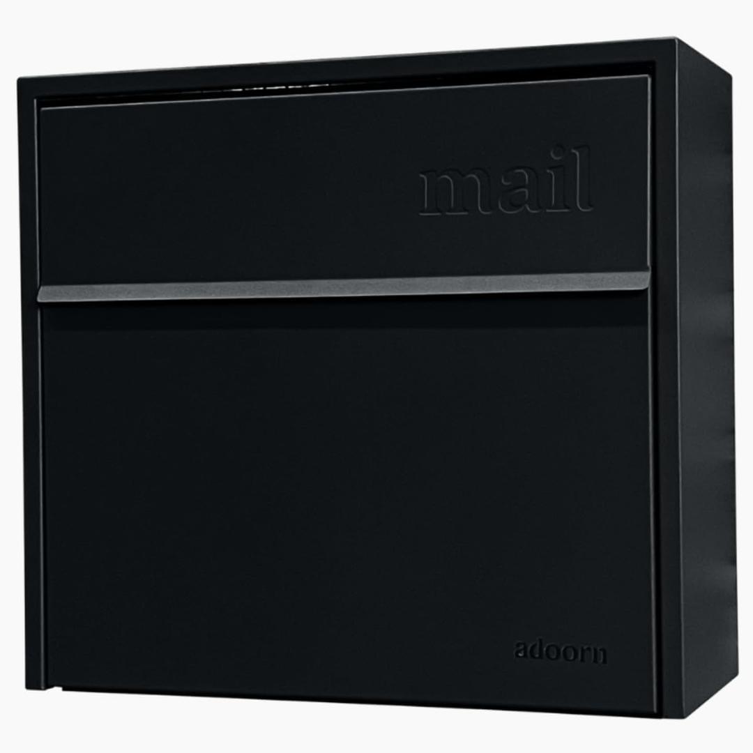 Wall Mount Mailbox - Small, Anti-Theft Locking Mailbox, Weatherproof Mailboxes for Outside The House, 13.5" H x 15" L x 5.5" D (Black)
