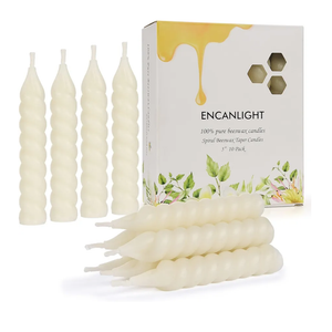 5 Inch Spirat Tapared Candles 10 Pack,0.78" Diameter Ivory Naturel Bee Candles Candlestick,7 Hours Long Lasting Smokeless and Unscented for Home Decoration