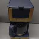 West Bend Timeless 12-Cup Programmable Coffee Maker with Brew Strength Selector for Hot and Iced Coffee, Includes 1-4 Cup Brew Option and Permanent Filter (Blue/Gold)