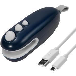 Mini Bag Sealer, 2 IN 1 Heat Sealer & Cutter, USB-C Rechargeable Portable Handheld Bag Sealer, Food Vacuum Storage Sealer for Chip Bags(Blue)